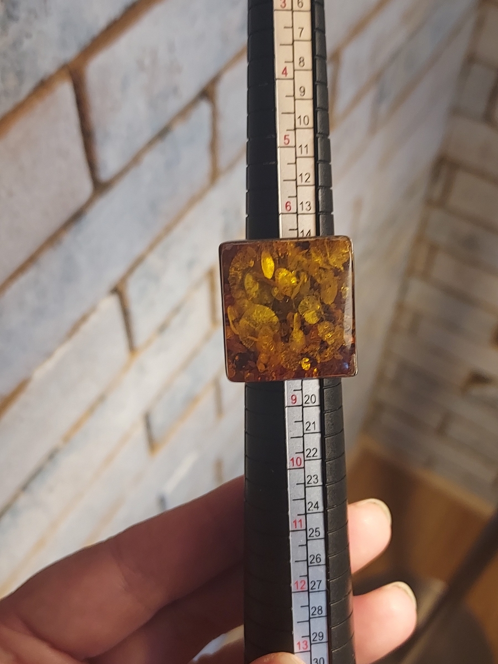 Baltic Amber Chunky Sterling Statememt Ring